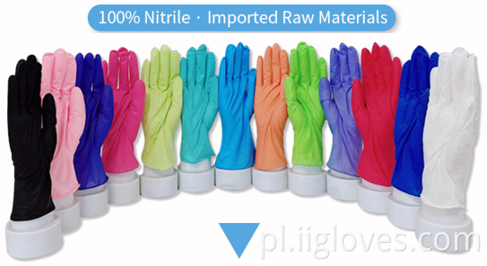 6mil 8mil Tekstura nitrylowa rękawiczka proszek wolne czarne rękawiczki nitrylowe producenci producenci tatuażu